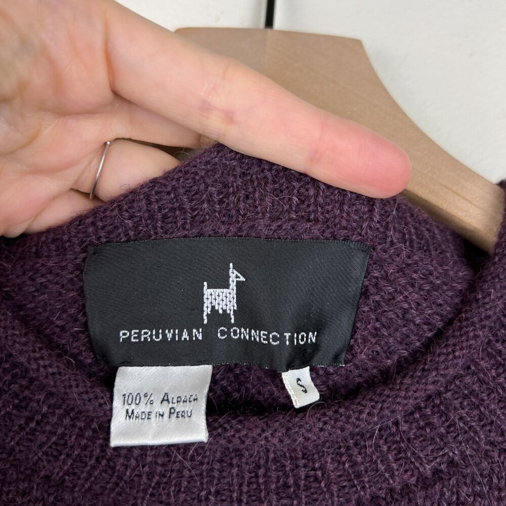 Peruvian Connection Vintage 100% Alpaca Crew Neck Sweater - Picture 3 of 4